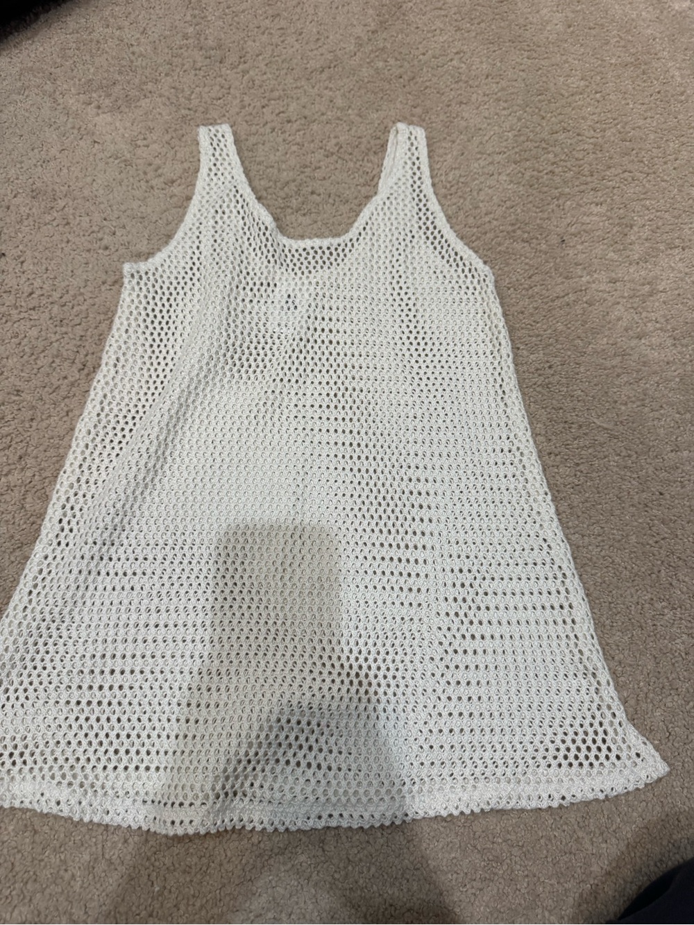 art class White Crochet Tank Top - Open Knit Summer Layer